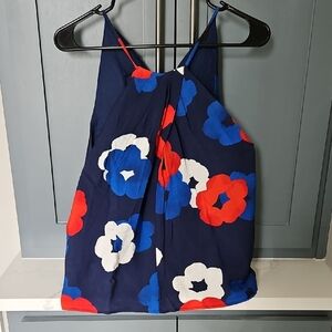 Banana Republic Factory Floral Sleeveless Top - Navy, Red, White